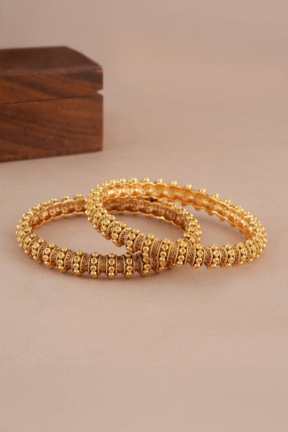 Antique Intricate Carved Pair of Bangles 