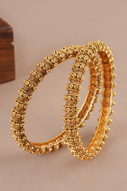 Antique Intricate Carved Pair of Bangles 
