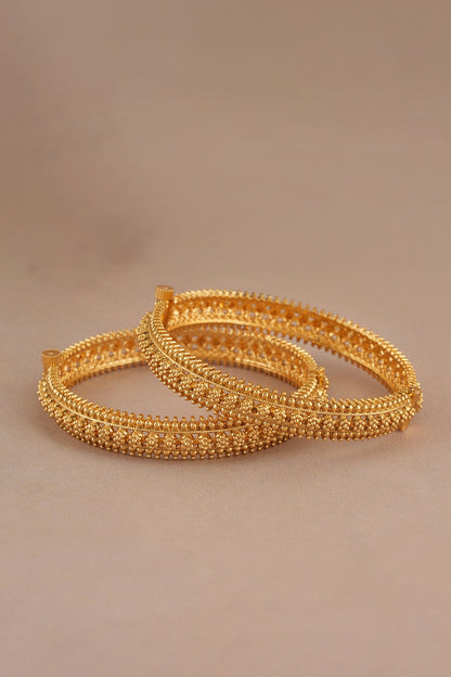 Antique Floral Carved Pair of Bangles 