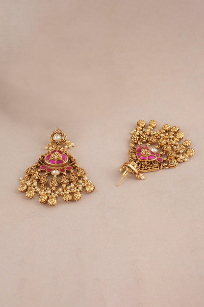 Antique Rajwadi Pearl Necklace Set 
