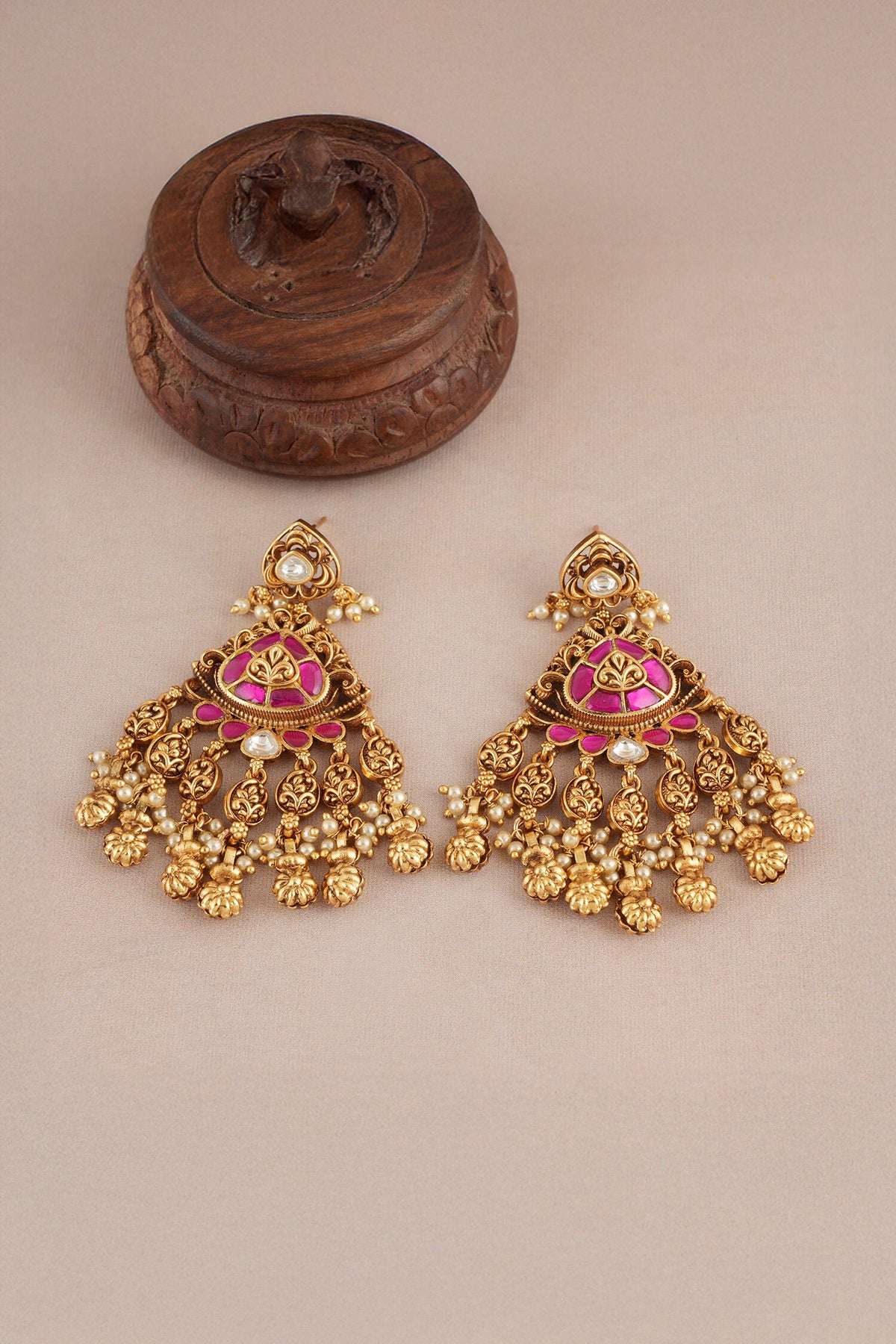 Antique Rajwadi Pearl Necklace Set 