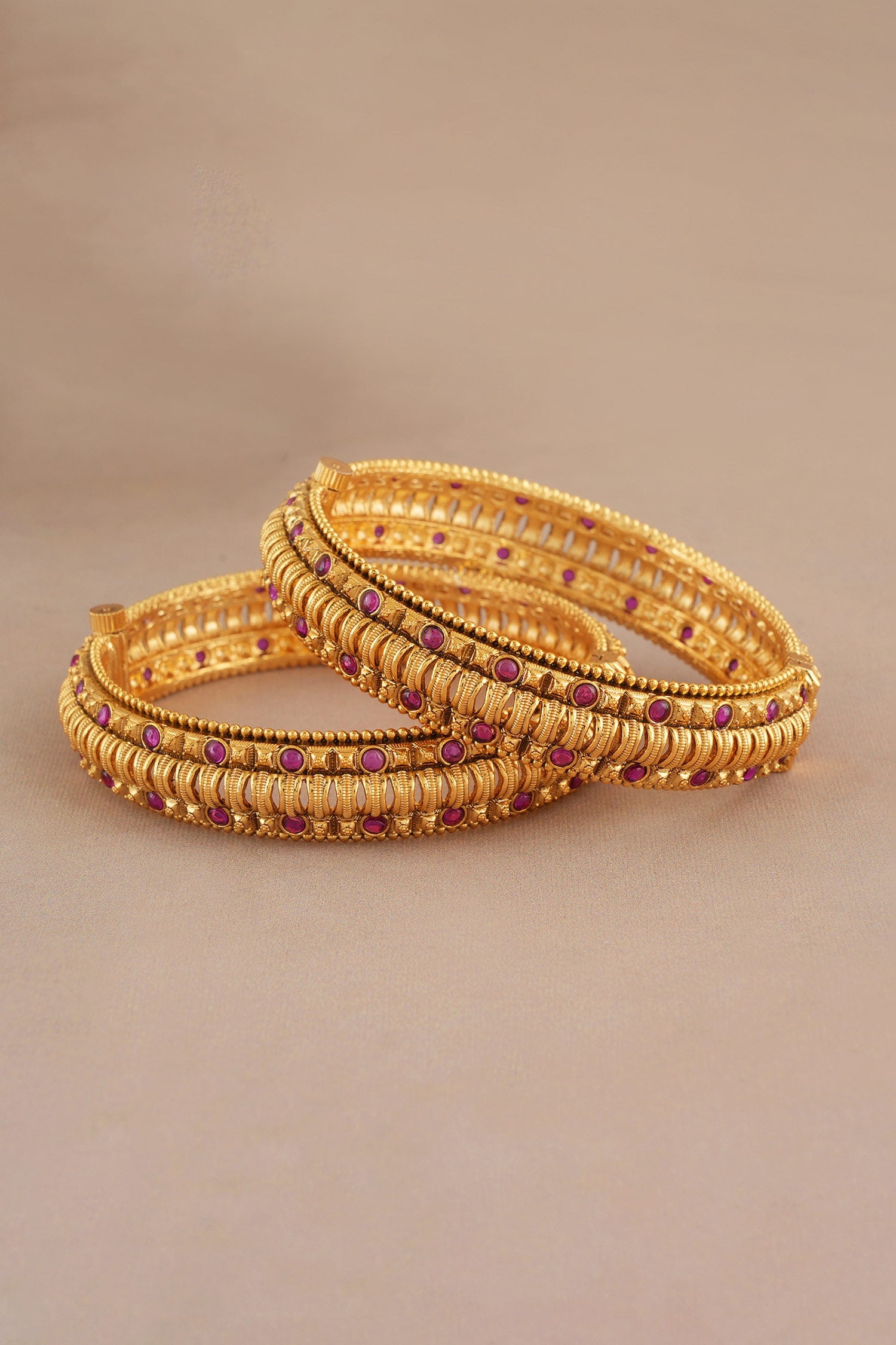 Antique Ruby Studded Pair of Bangles 