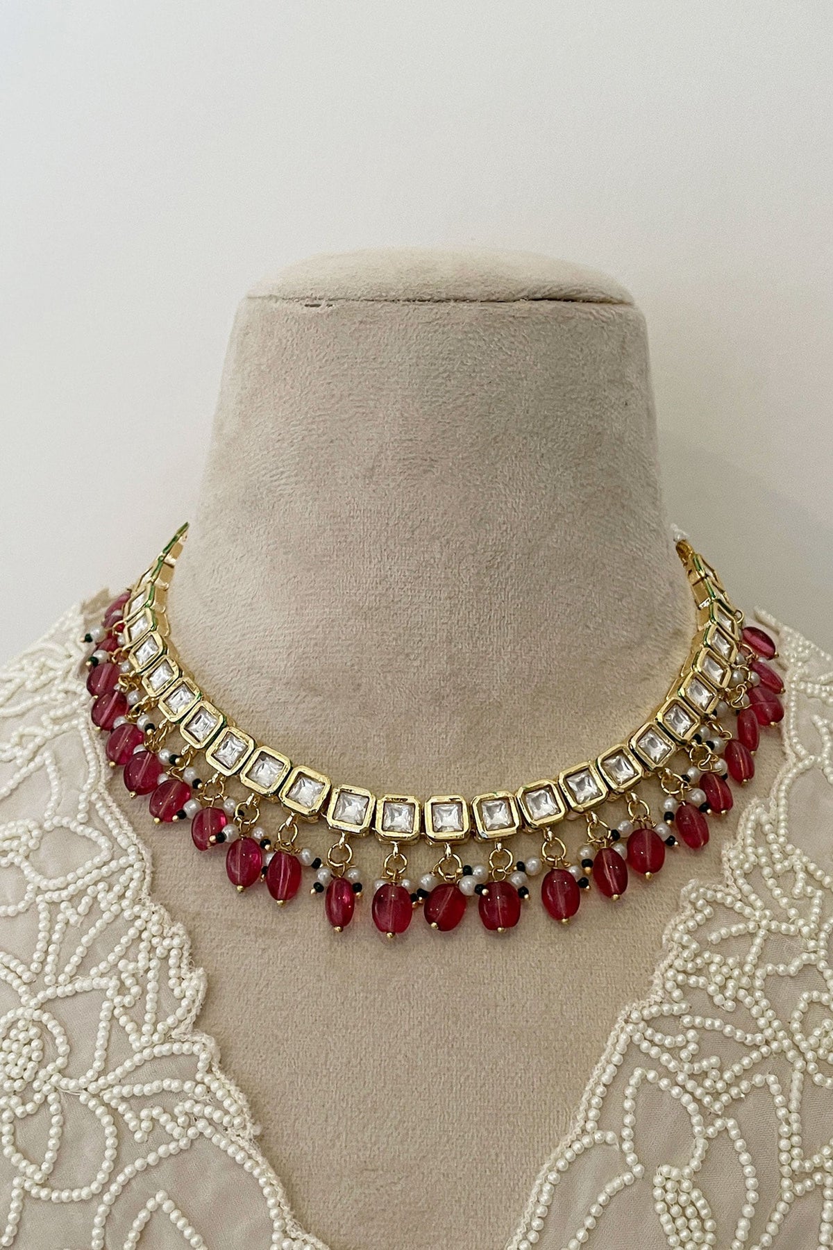 Geometric Kundan Studded Choker Set 