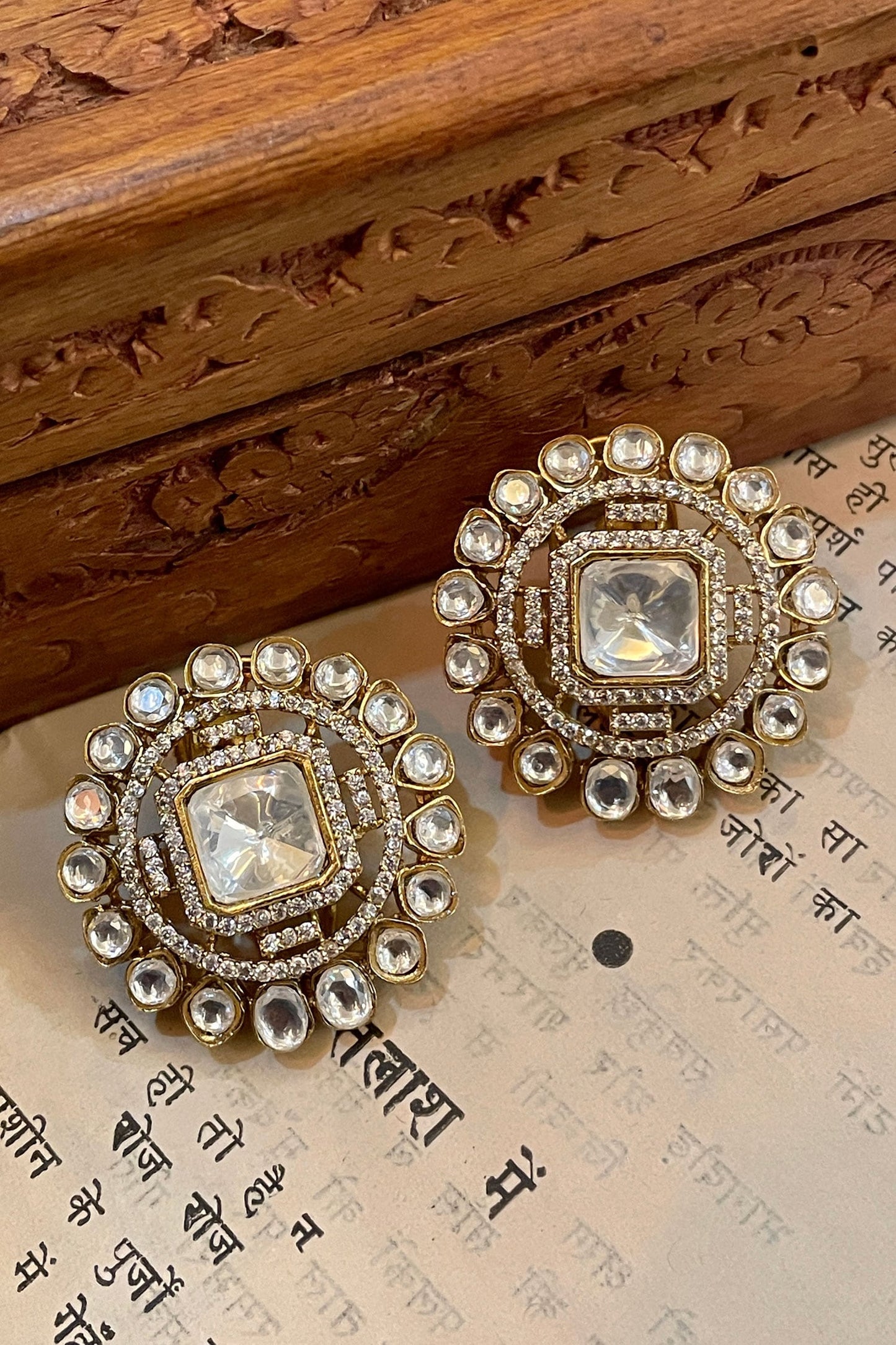 Polki Embellished Stud Earrings 