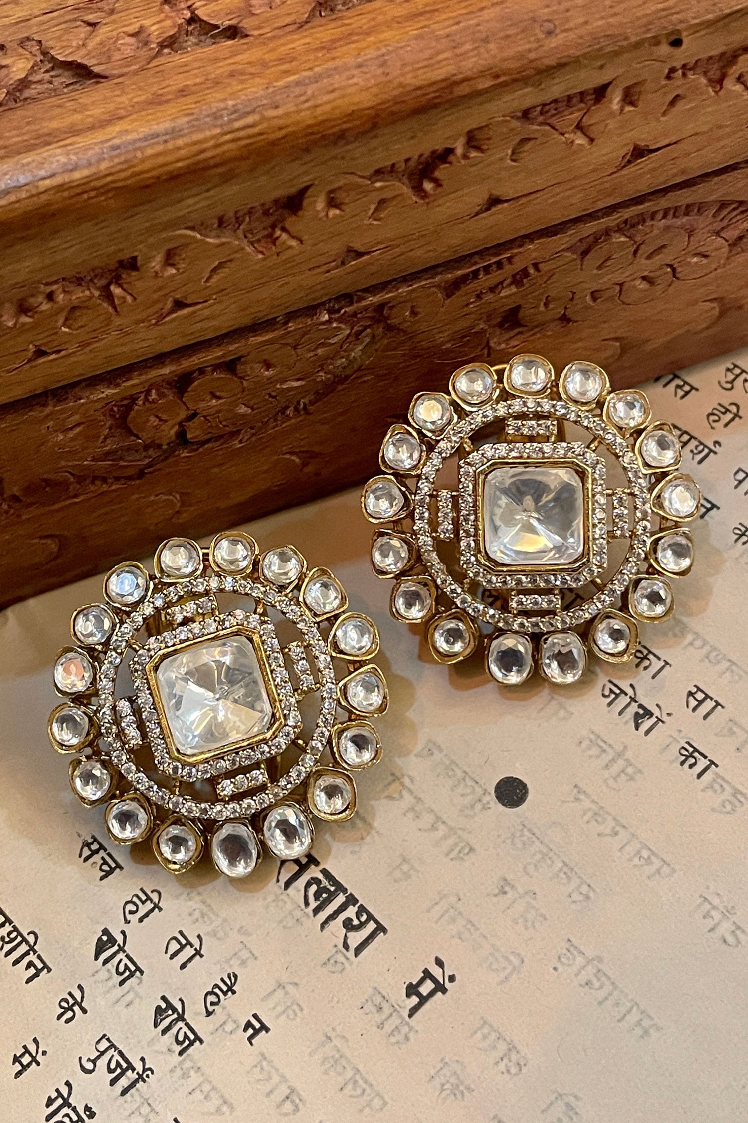 Polki Embellished Stud Earrings 