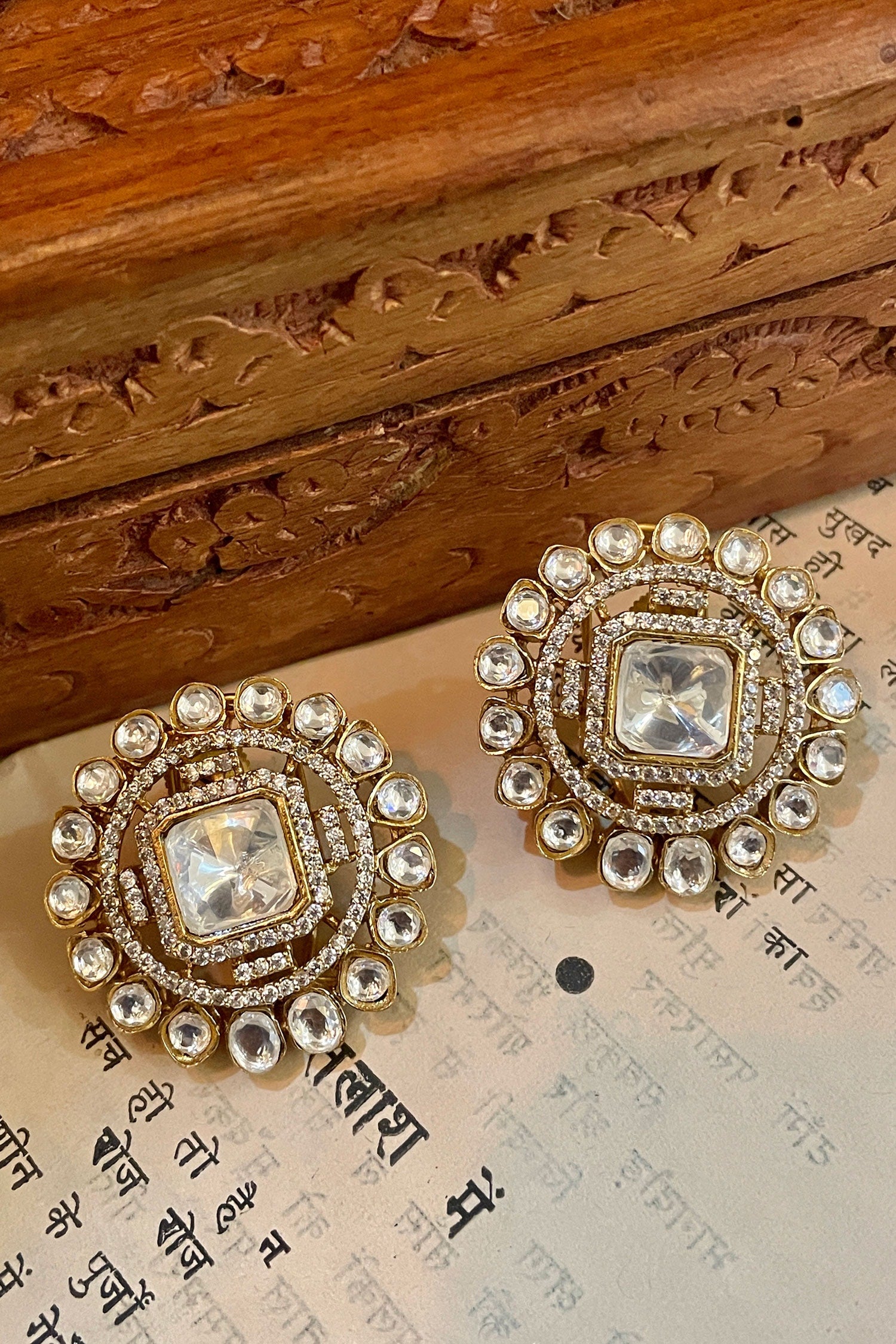 Polki Embellished Stud Earrings 