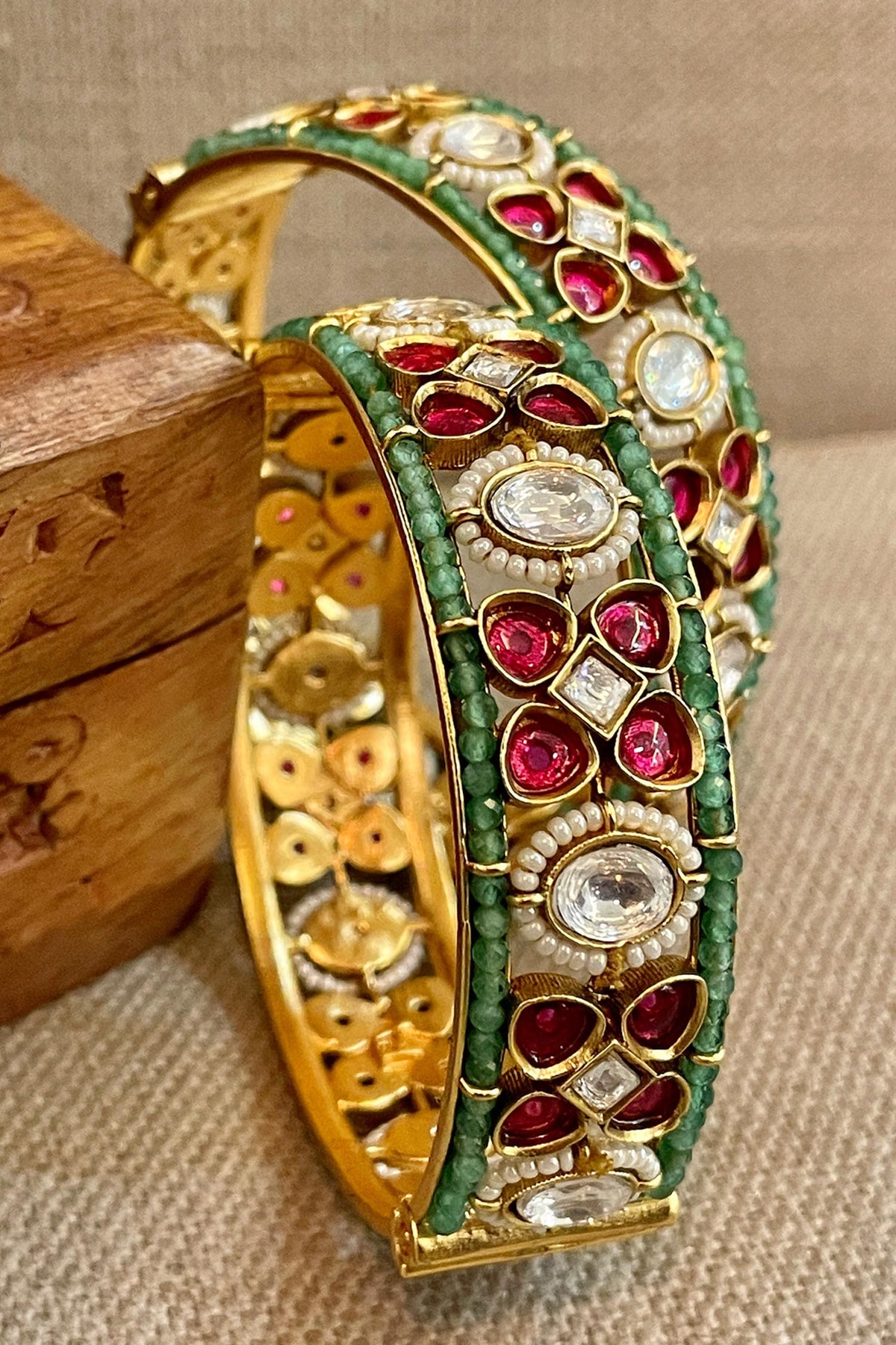 Bead Accent Pair of Bangles 