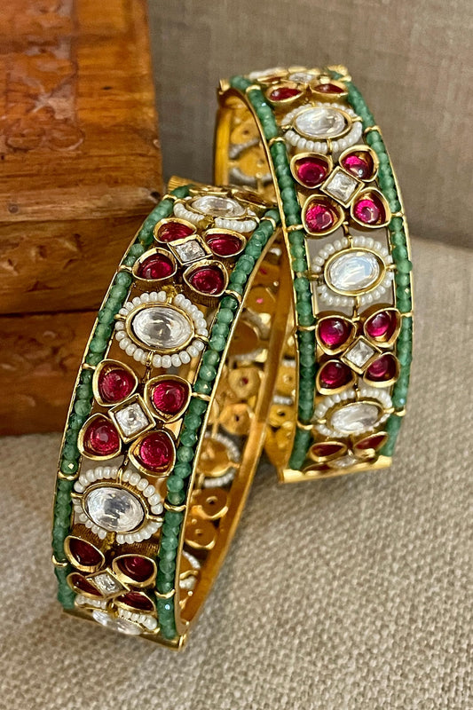 Bead Accent Pair of Bangles 