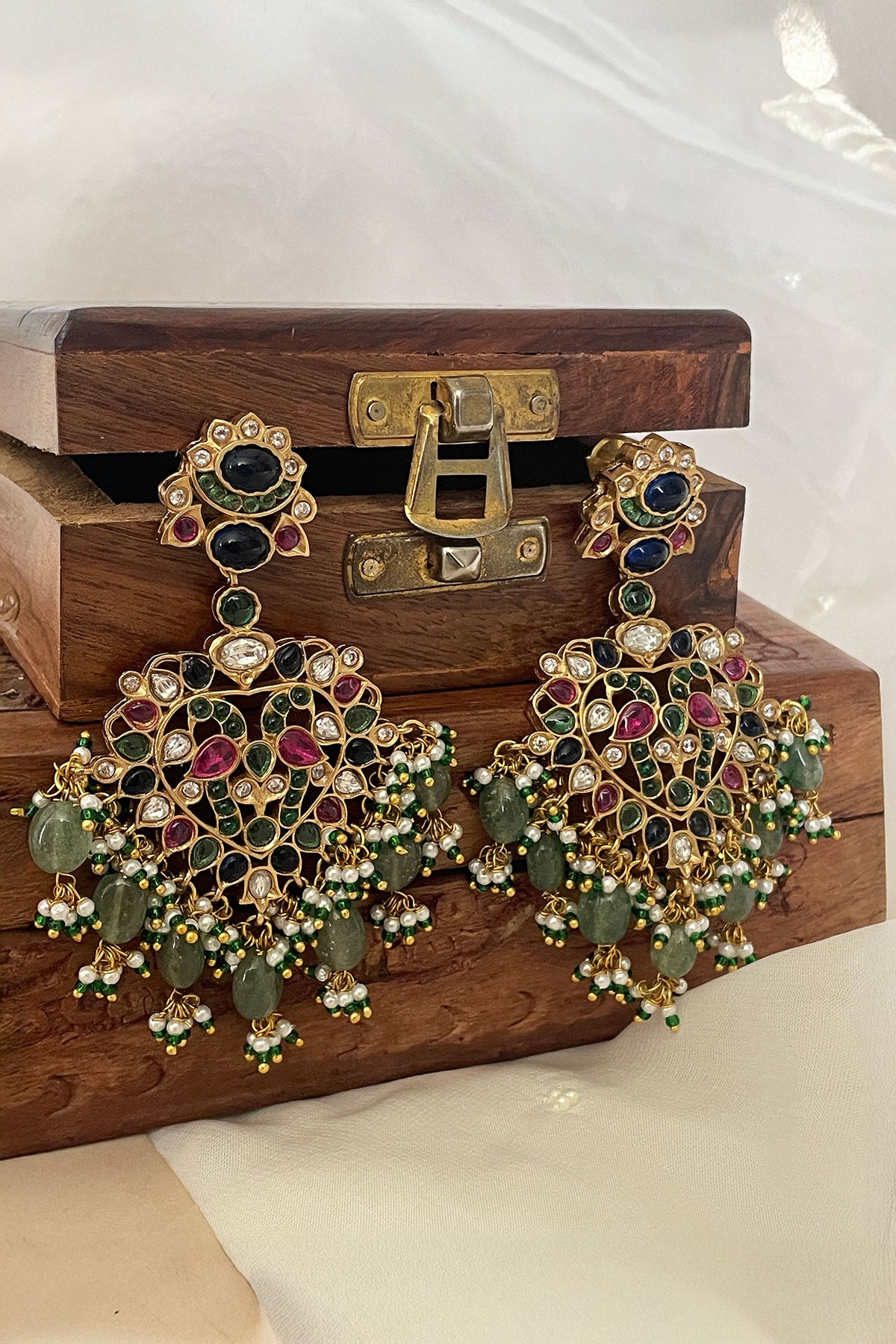 Pearl & Polki Embellished Necklace Set 