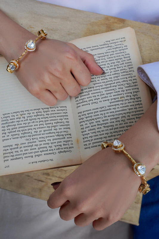 Polki Textured Gold Bangles 