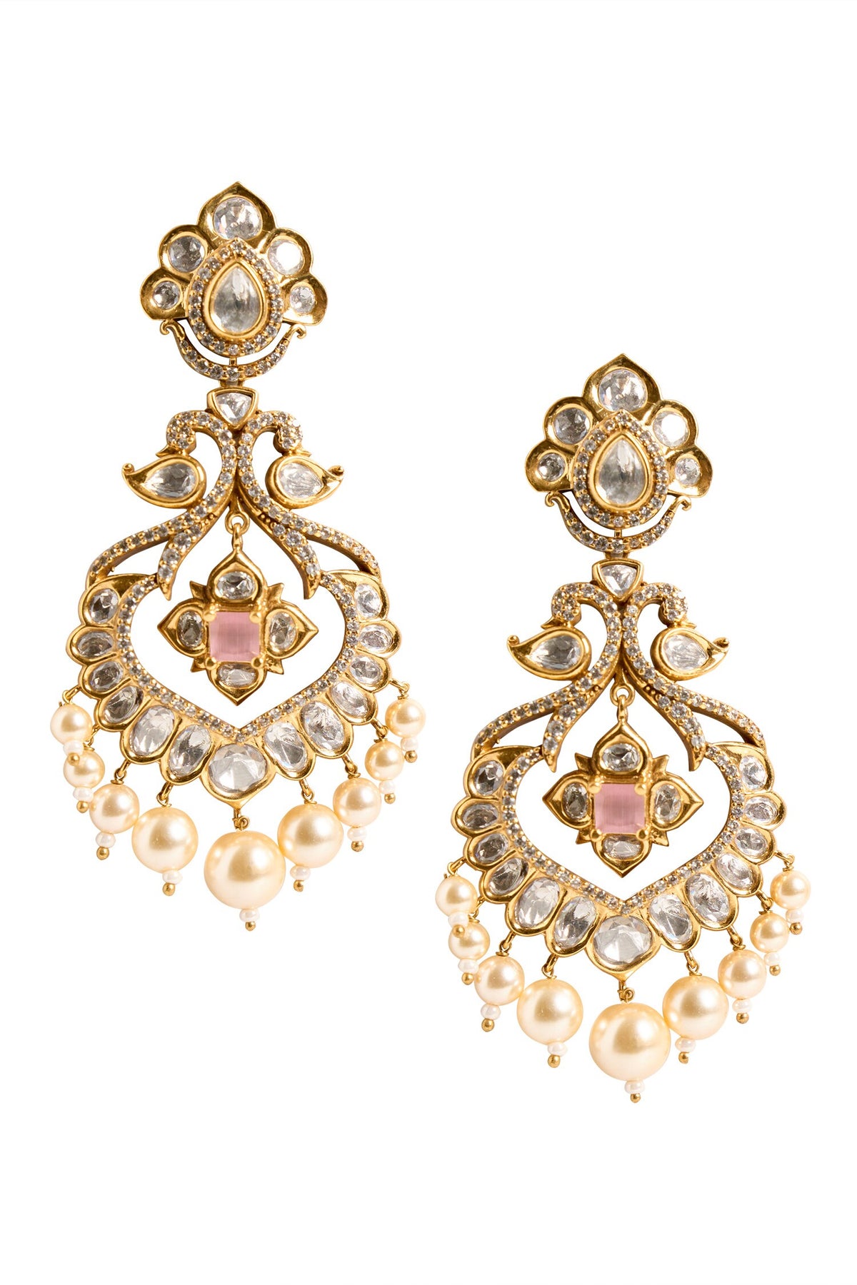 Embellished Stone Dangling Earrings 