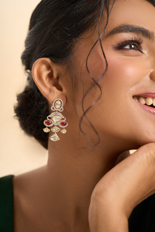 Embellished Stone Drop Earrings 