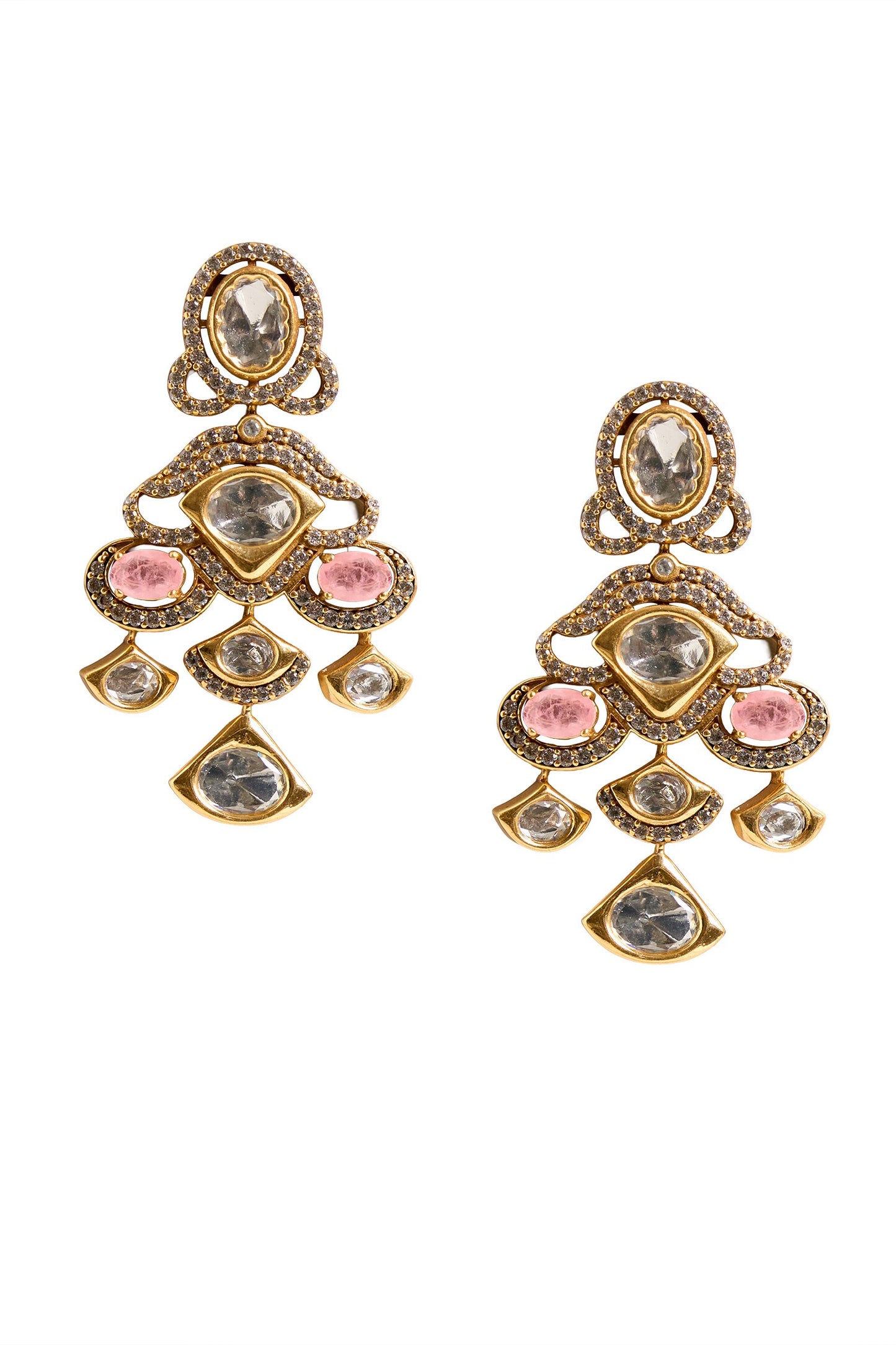 Stone Embellished Drop Earrings 