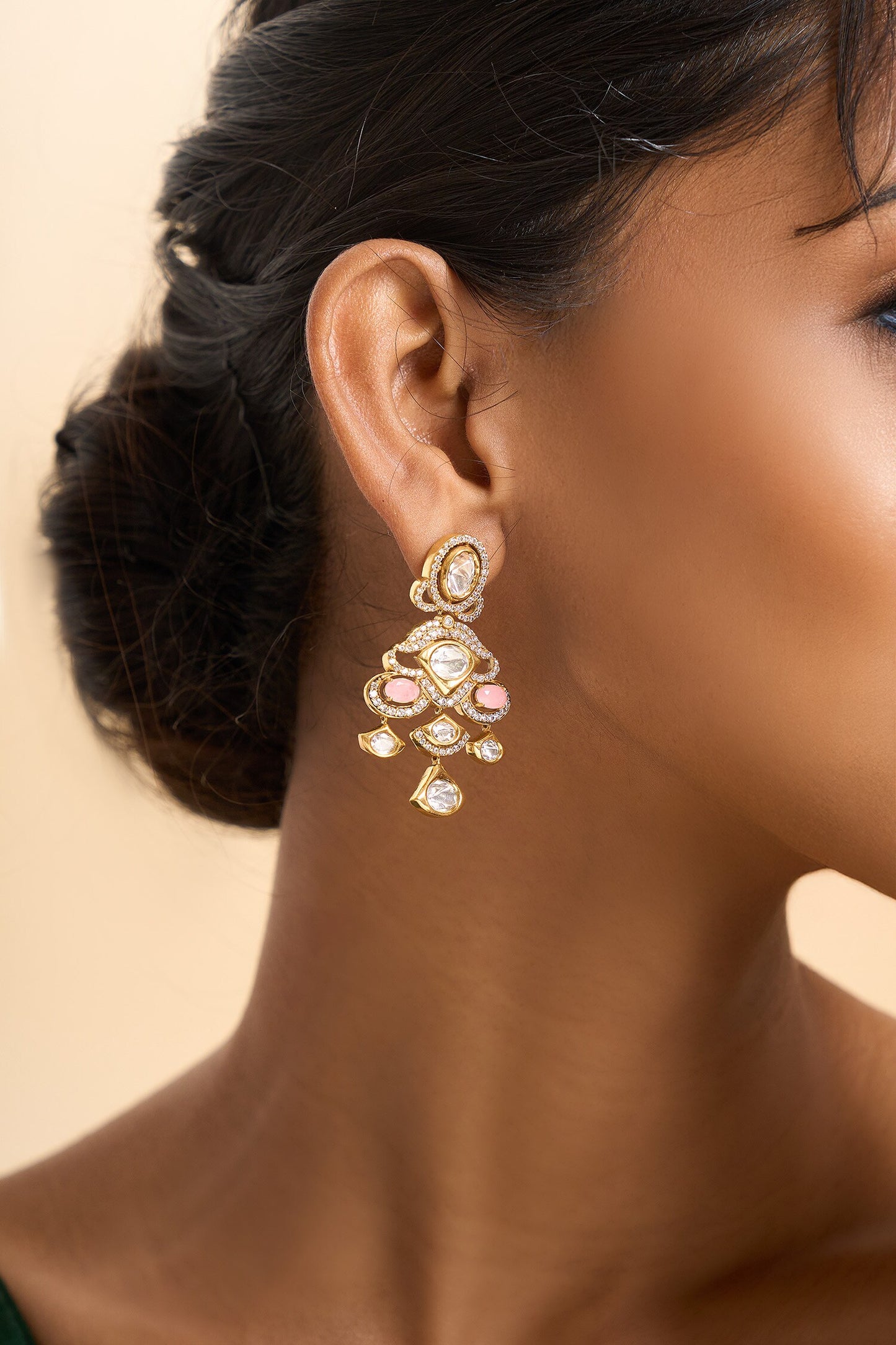 Stone Embellished Drop Earrings 