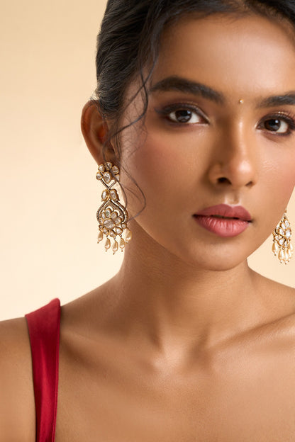 Floral Setting Studded Earrings 