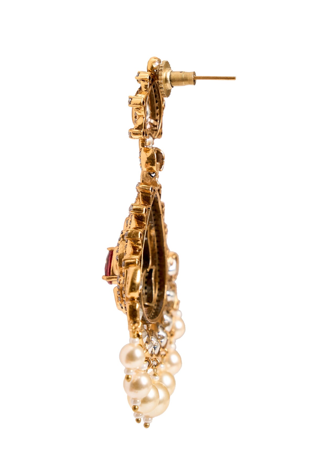 Stone Embellished Dangling Earrings 