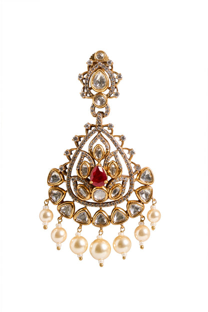 Stone Embellished Dangling Earrings 