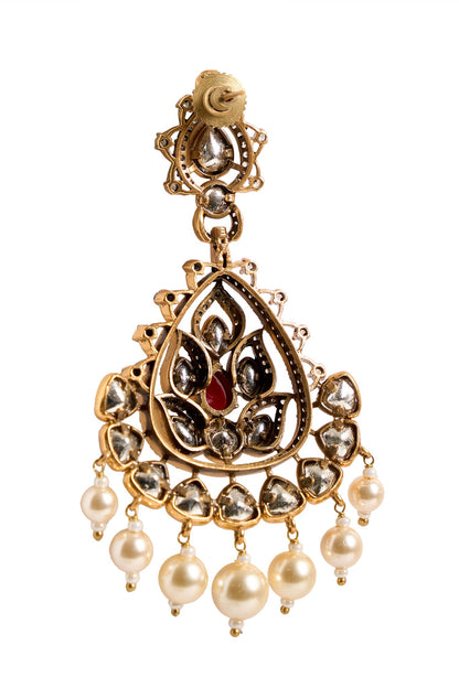 Stone Embellished Dangling Earrings 