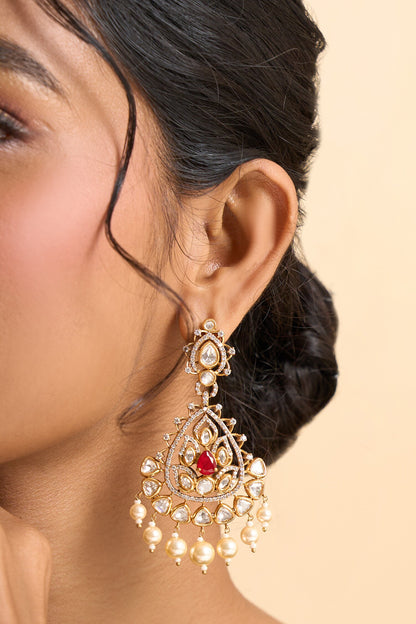 Stone Embellished Dangling Earrings 