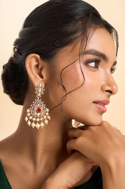 Stone Embellished Dangling Earrings 