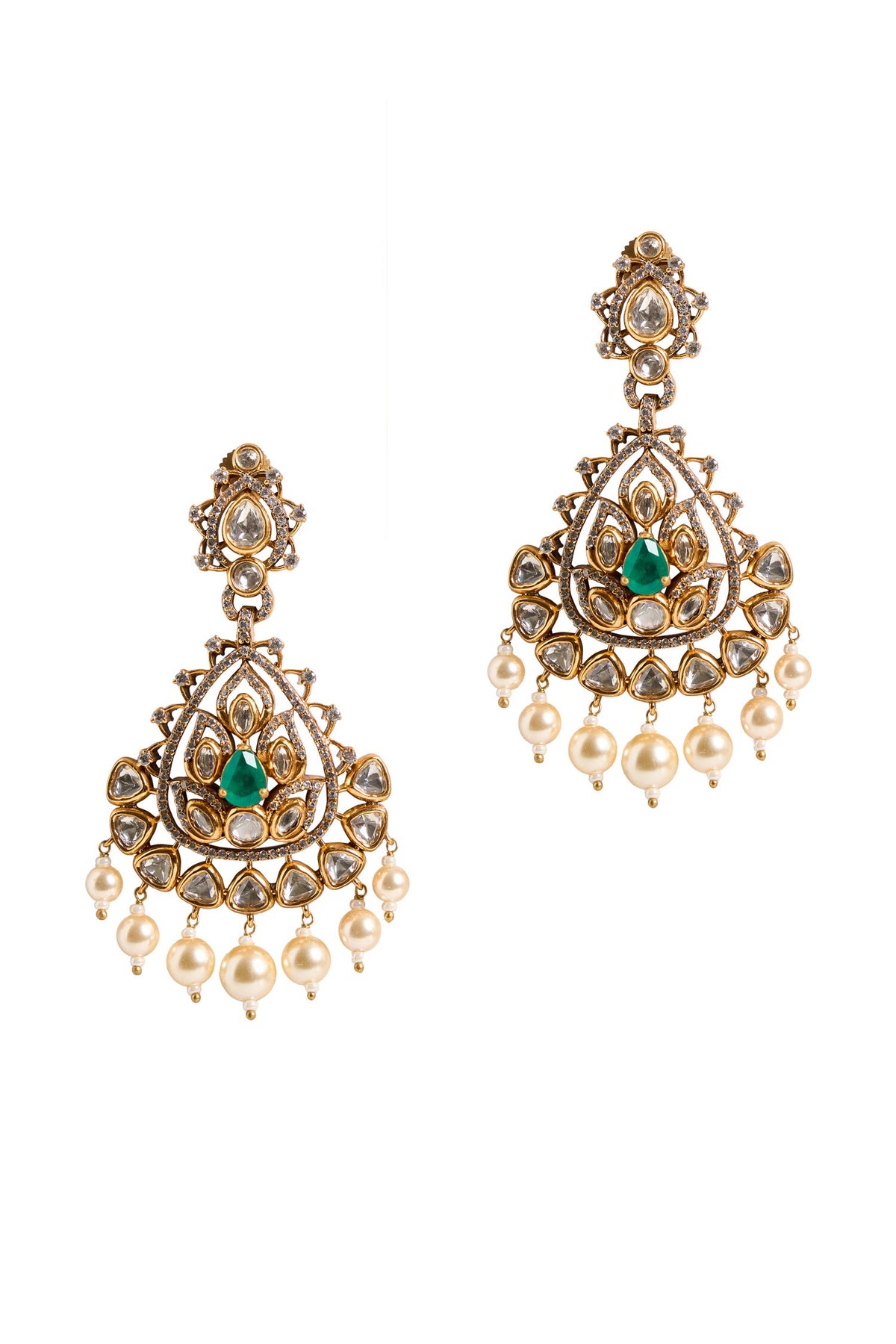 Stone Embellished Dangler Earrings 