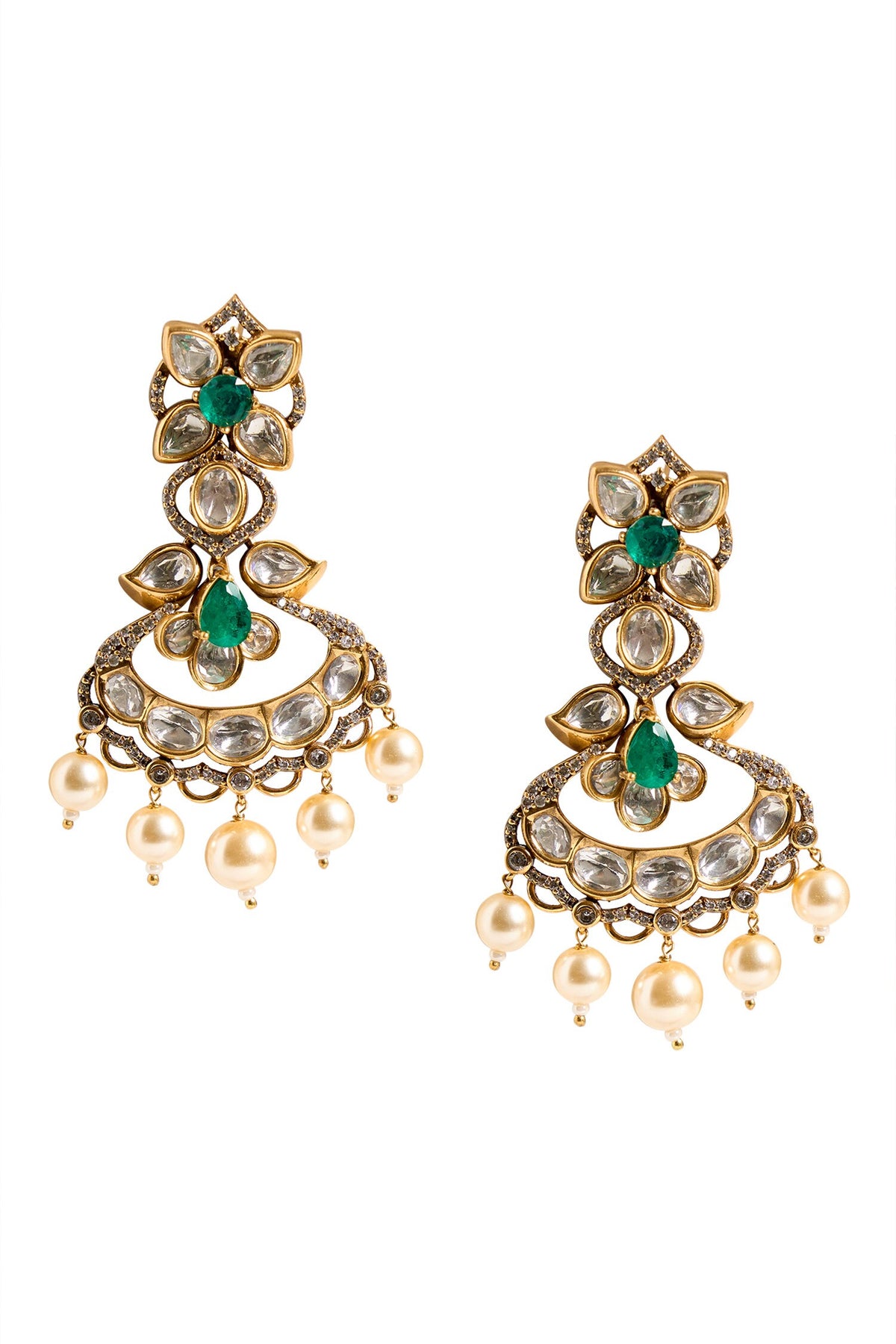Embellished Dangling Stone Earrings 