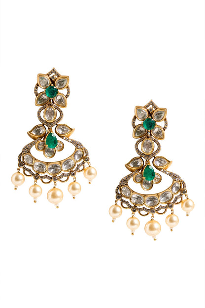 Embellished Dangling Stone Earrings 