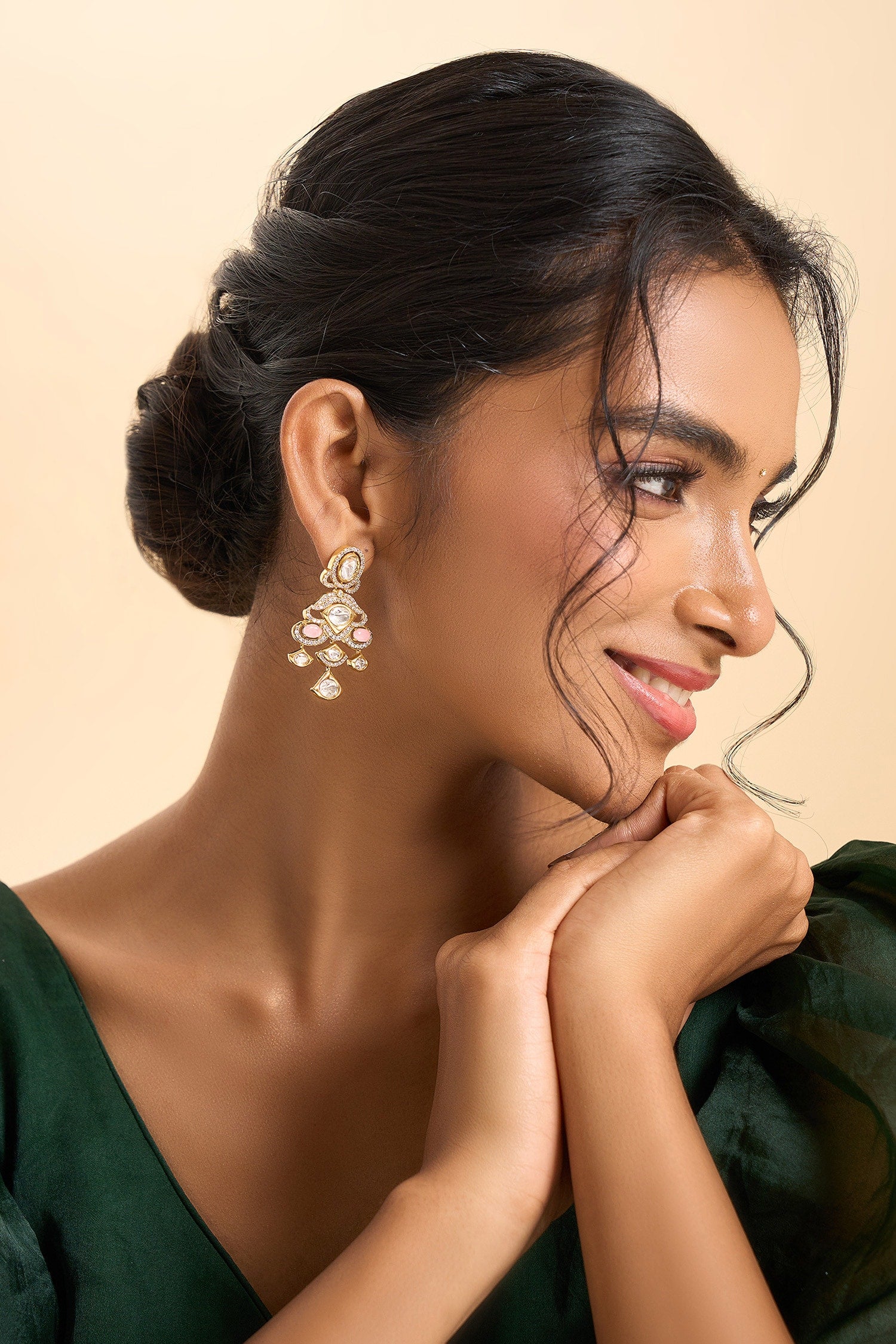 Stone Embellished Drop Earrings 