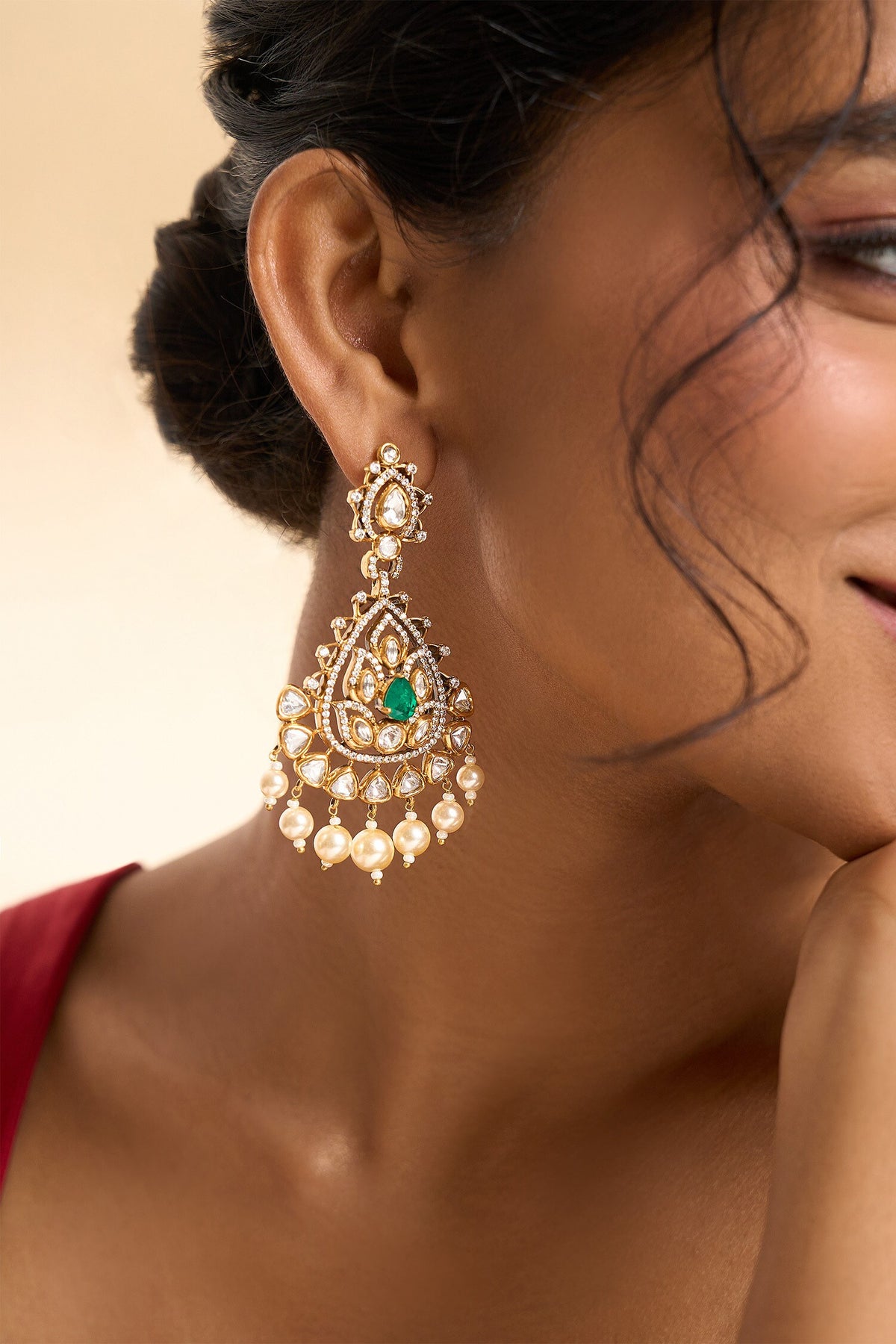 Stone Embellished Dangler Earrings 