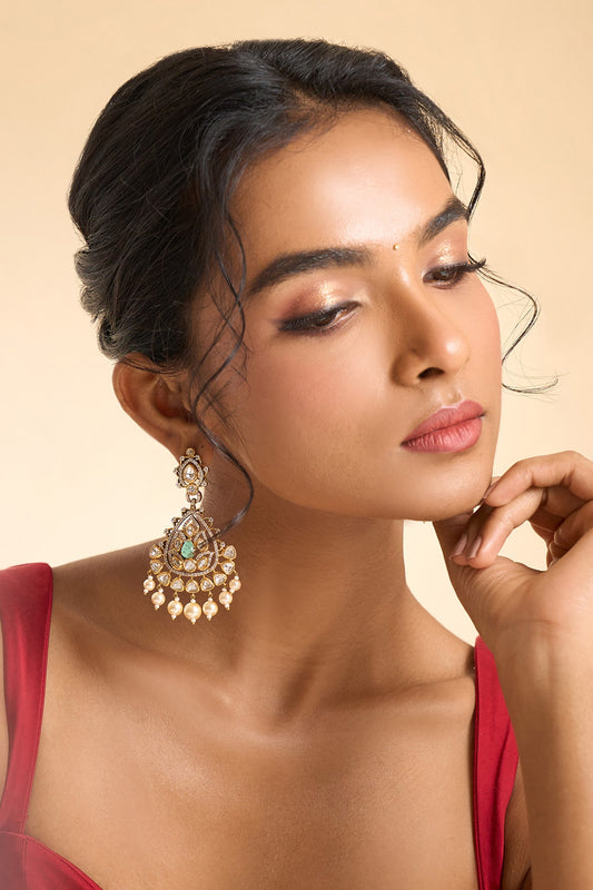 Stone Embellished Drop Earrings 