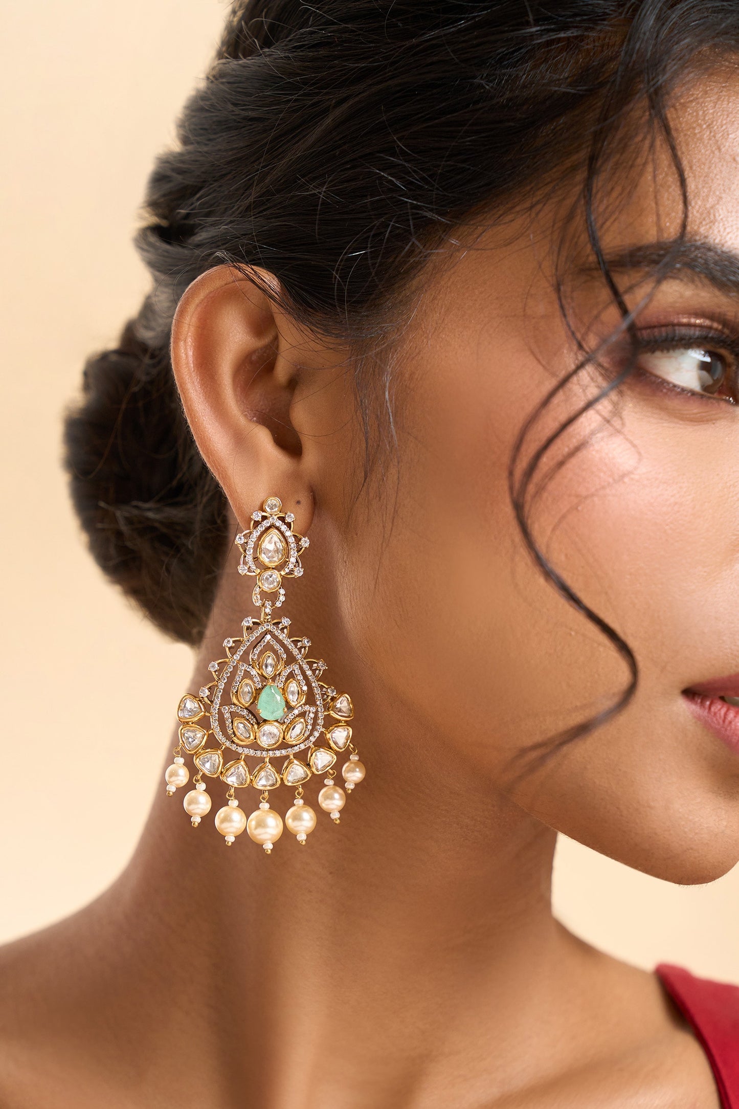 Stone Embellished Drop Earrings 