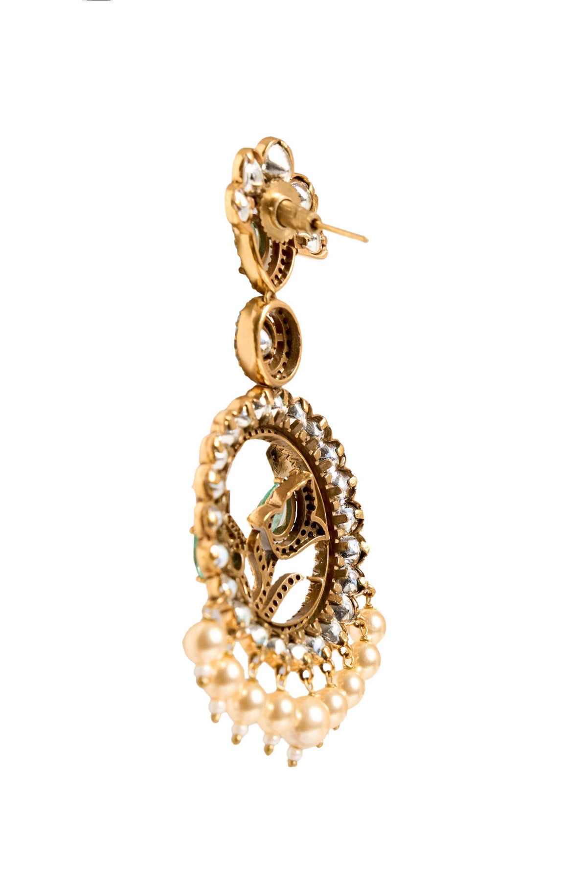 Circular Stone Drop Embellished Earrings 