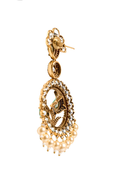 Circular Stone Drop Embellished Earrings 