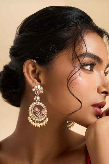 Circular Drop Embellished Earrings 
