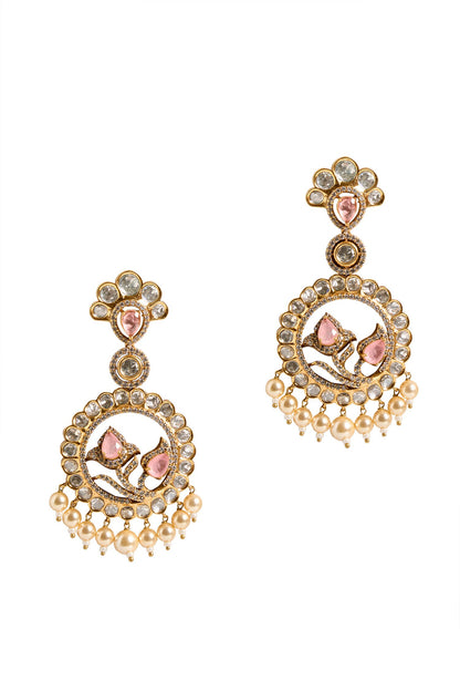 Circular Drop Embellished Earrings 