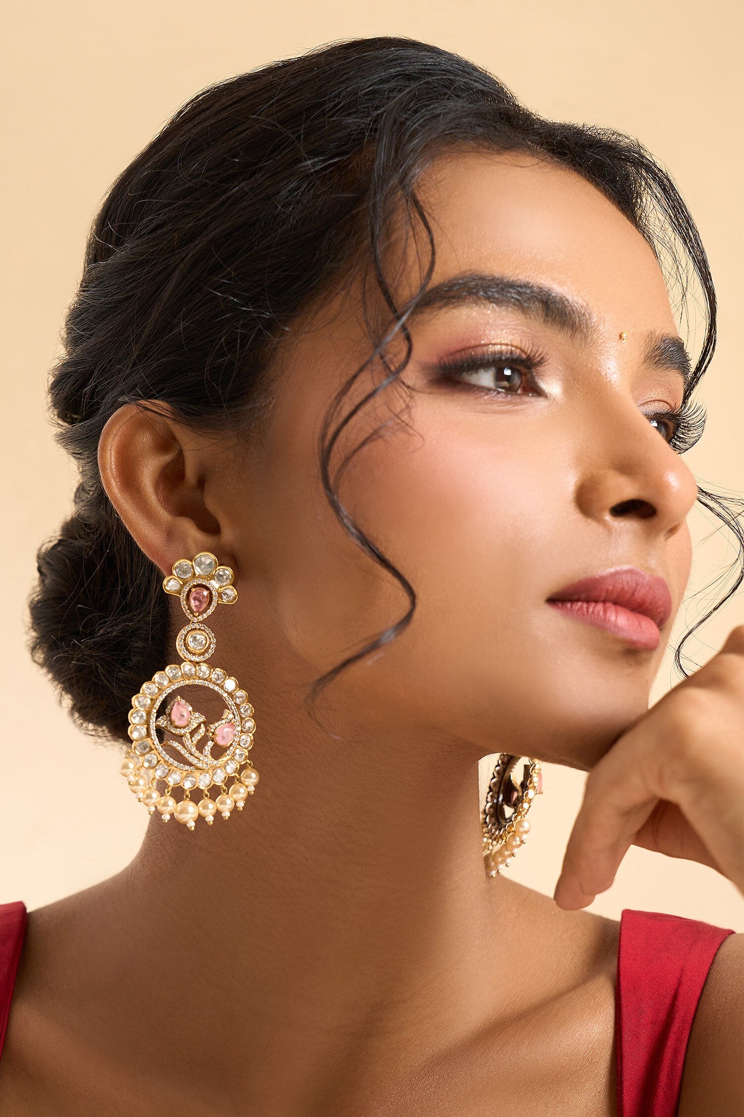 Circular Drop Embellished Earrings 