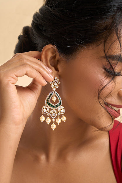 Stone Embellished Dangling Earrings 