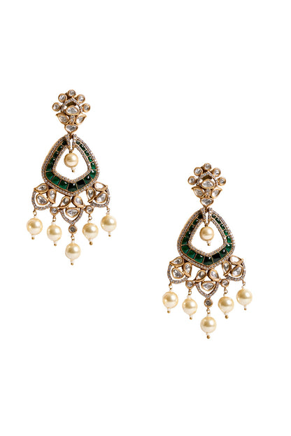 Stone Embellished Dangling Earrings 