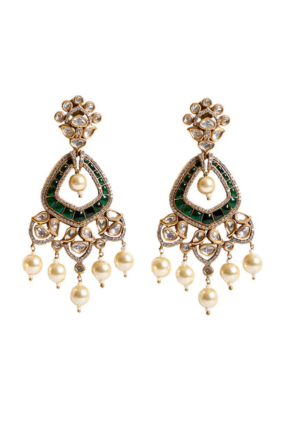 Stone Embellished Dangling Earrings 