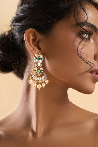 Embellished Dangling Stone Earrings 