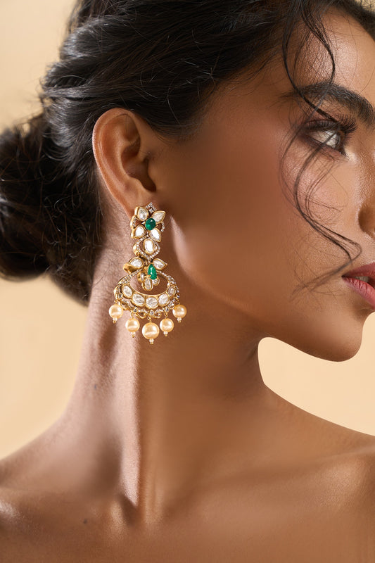 Embellished Dangling Stone Earrings 
