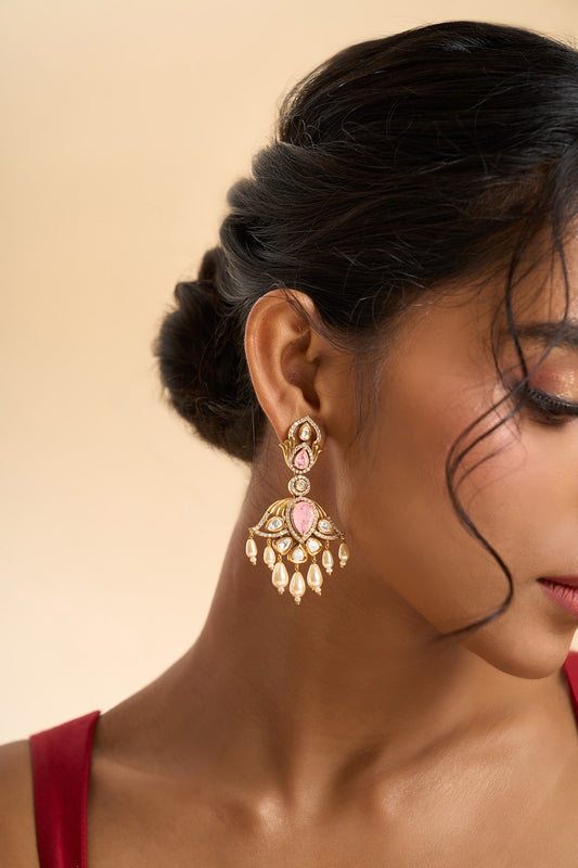 Dangling Stone Drop Embellished Earrings 