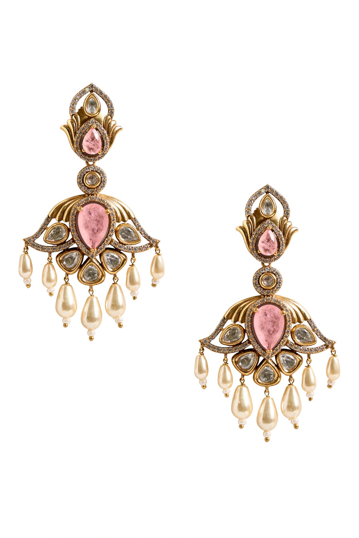 Dangling Stone Drop Embellished Earrings 