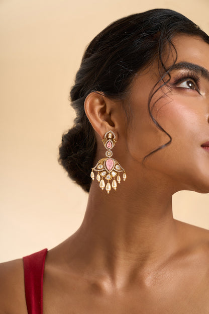 Dangling Stone Drop Embellished Earrings 