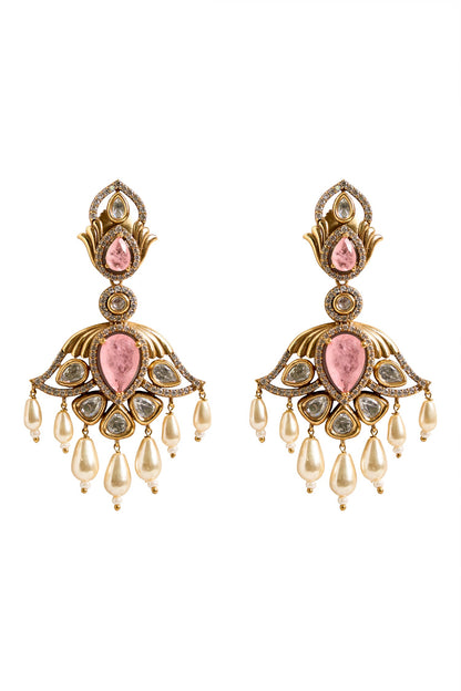 Dangling Stone Drop Embellished Earrings 