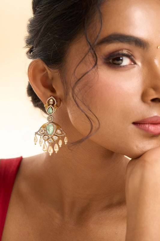 Dangling Stone Embellished Drop Earrings 