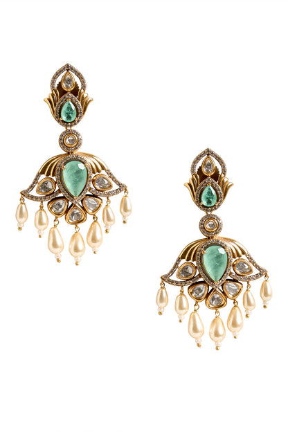 Dangling Stone Embellished Drop Earrings 