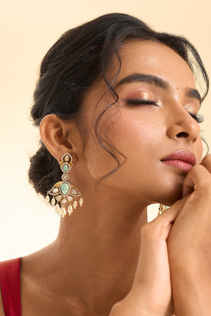 Dangling Stone Embellished Drop Earrings 