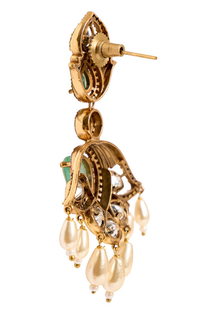 Dangling Stone Embellished Drop Earrings 