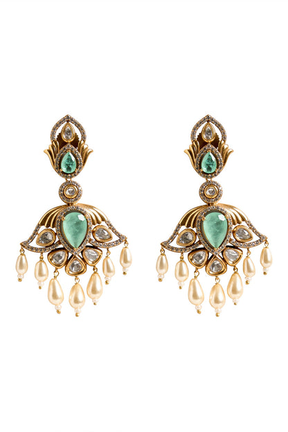 Dangling Stone Embellished Drop Earrings 
